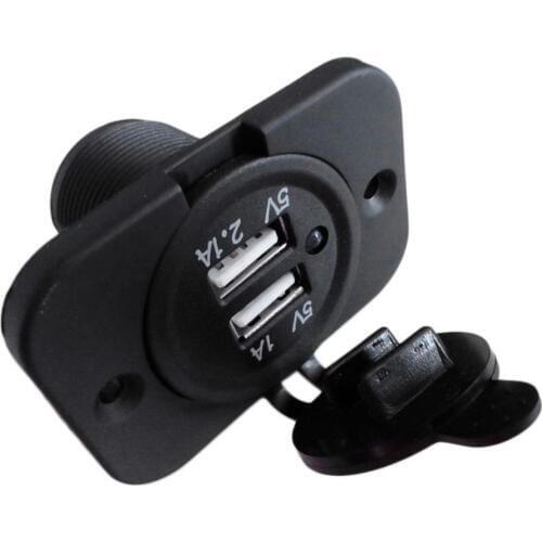 Universal for Boat Truck 12V Dual USB Charger Auto Car Power Socket Outlet Plug Panel Heat Resisting Car Accessories
