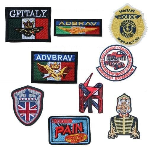 High end patch Eagle Cat Police badge icon Embroidered Applique Patches For kawaii clothes DIY Iron on Badges on a backpack