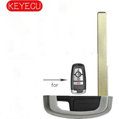 Keyecu 10PCS Replacement Uncut Remote Prox Smart Key Blade Blank Insert Emergency Insert for Ford