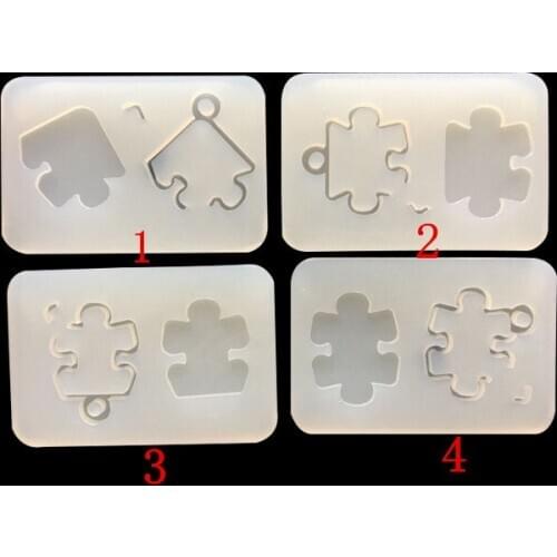 Mirror diy handmade crystal drops with holes pendant jigsaw quicksand mold 16327