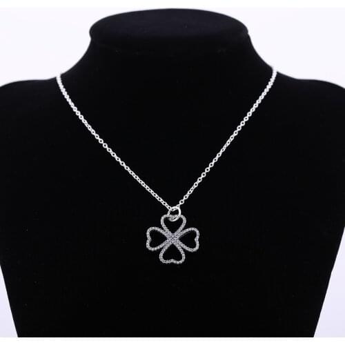 Ajax 925 Sterling Silver Women Retro Clover Pendant Jewelry Fashion Necklaces 2021 Girlfriend Birthday Gift