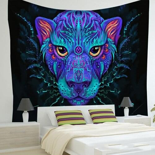 Animal Hanging Cloth Tiger Lion Wolf Cat Dog Butterfly Tapestry Wall Hanging Bohemian Dormitory Room Decoration