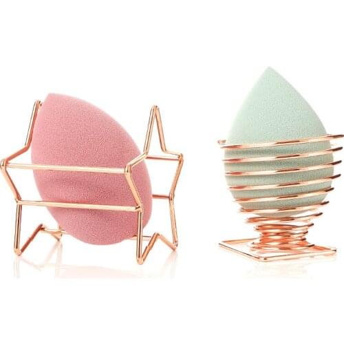 1pcs Cut Shape /Water Drop Makeup Egg Puff Shelf Metal Storage Rack Foundation Concealer Smooth Cosmetic Powder Puff Makeup Tool