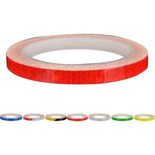 1cmx8m Bike Reflective Stickers Cycling Fluorescent Reflective Tape MTB Bicycle Adhesive Tape Safety Decor Sticker Accessories