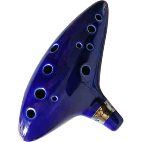 12 Hole Ocarina New Color Ceramic Alto C Legend of Ocarina Flute Blue Instrument Dark Blue Ocarina