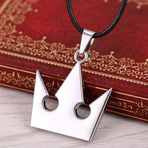 12pcs/lot Hot Game Kingdom Hearts Metal Necklace Crown Shape Pendant Cosplay Accessories Jewelry Gift