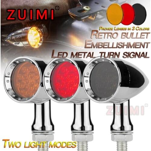 2Pcs12V Bullet Head Drill Point Metal LED Turn Signal Indicator Lamp Light M10 for Yamaha xmax 125/drag star/tracer 900/ virago
