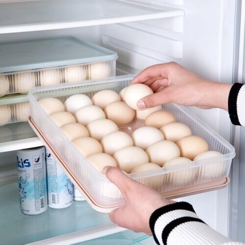 24 Grid Stackable Egg Storage Box with Cover Kitchen Refrigerator Food Preservation Box Egg Lattice Tray