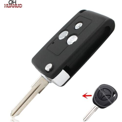 3 Buttons Flip Folding Key Blank Fob Key Case Remote Shell Cover for Lada With Uncut Blade