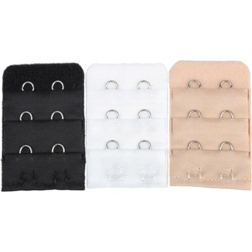 3 Pcs 2 Hook Bra Extender Womens Elastic Tape Bra Extension Strap Extender Replacement with 2 Hooks SCIE999