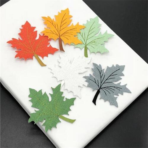 3pcs Leaf Applique Clothing Embroidery Patch Fabric Sticker Iron On Patch Craft Sewing Repair Embroidered 7.5X7cm BJ0463