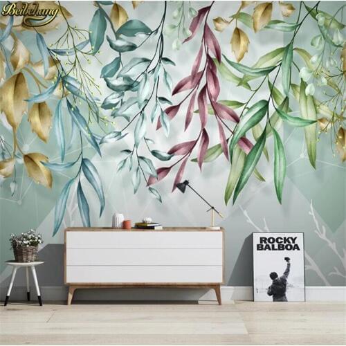 Beibehang custom Fresh green leaf background wall paper 3d seamless mural any size TV backdrop murals photo wallpaper roll