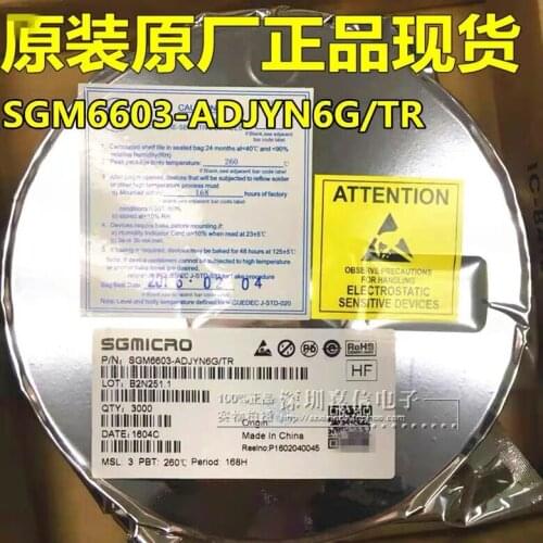 50pcs/lot SGM6603-ADJYN6G/TR SOT23-6 synchronous rectification boost converter original genuine spot
