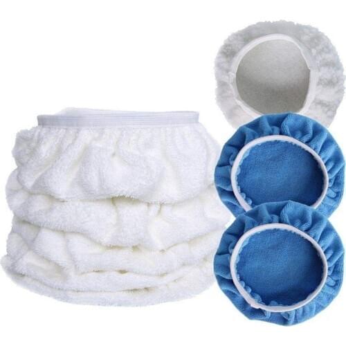 7Pcs Car Polisher Pad Bonnet Polishing Bonnet Polishing Hood Set Buffing Pad Cover For 220Mm-250Mm(9-10 Inch) Car Paint Care Wax