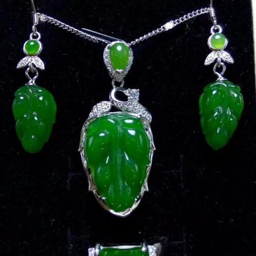 925 Silver Hetian jade (Jasper) suit 2981