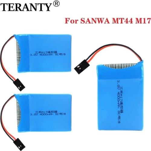 Rc 3.8V 4000mAh Lipo Battery With Futaba Plug for SANWA MT44 M17 RC Remote Controller Transmitter Radio Control Parts