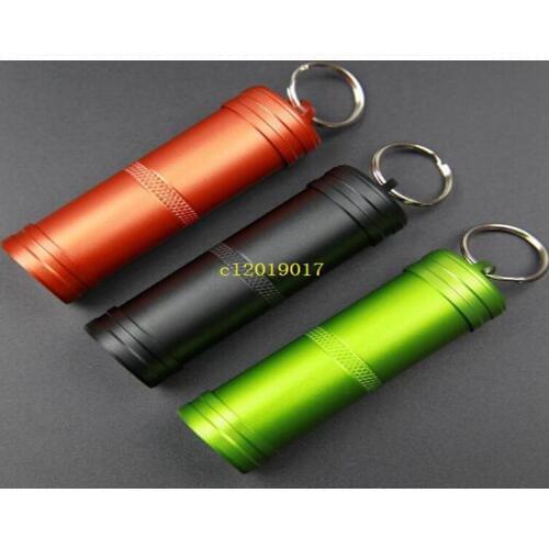 Amping Survival Waterproof Pills Box Container Aluminum Medicine Bottle Keychain Outdoor Emergency Gear EDC Travel Kits Tool