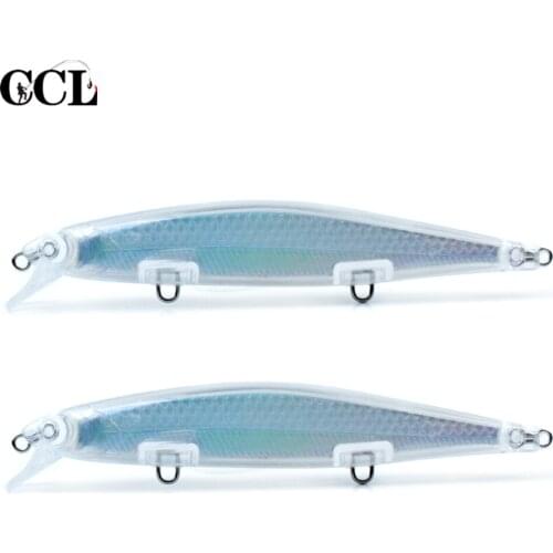 CCLTBA 10pcs/lot Unpainted Minnow 11cm 11g Floating Inner Laser Hard Fishing Lures Wobblers Blank Baits