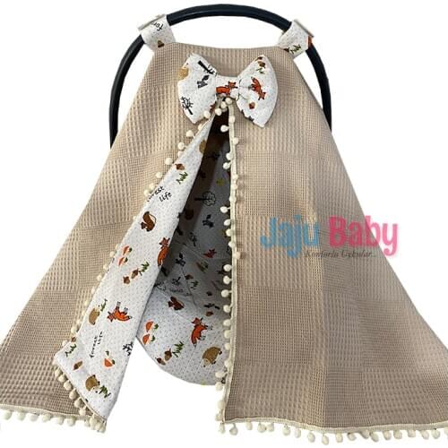 Jaju Baby Wafle Piqué and Muslin Fabric Stroller Cover and Linen