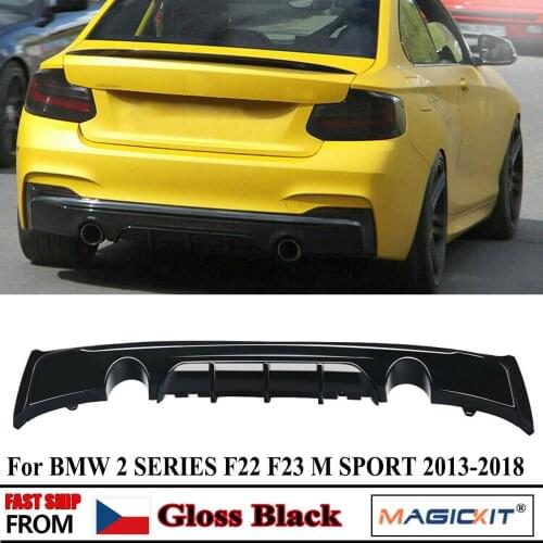 MagicKit Gloss Black Rear Bumper Diffuser Lip for BMW F22 220i 230i 235i M Sport 2014-19
