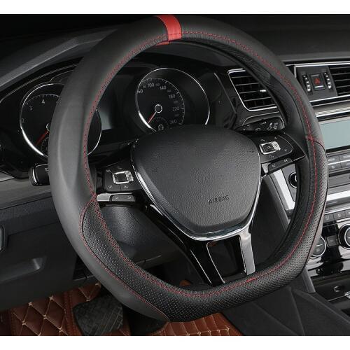 D Ring Leather Car Steering Wheel Cover For Volkswagen VW Golf 7 Mk7 GTI R Passat B8 new Magotan Polo Jetta Scirocco 2015 2016