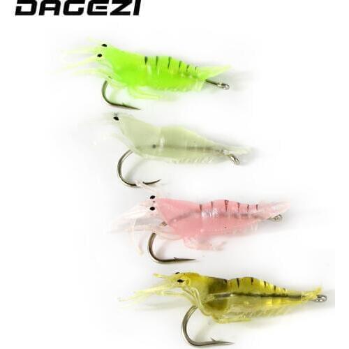 DAGEZI 40pcs/lot soft artificial shrimp baits with hook soft shrimp lure 4CM soft baits fishing lure japan prawn salmon lures