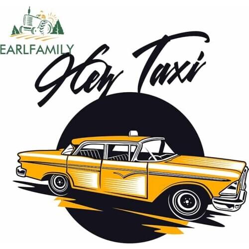EARLFAMILY 13cm x 11.8cm For Hey Taxi Graffiti Car Stickers Sunscreen Decal Waterproof Motorcycle Car Accessories Decoration