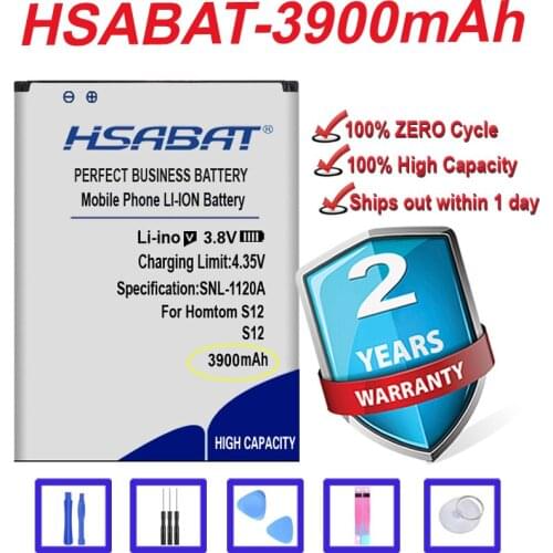 HSABAT Top Brand 100% New 3900mAh HOMTOM S12 Battery in stock