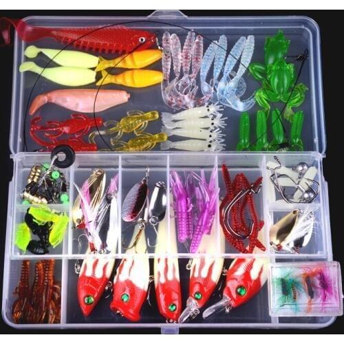 Htdob 100pcs Fishing Lures Crankbaits Hooks Set Spinner Minnow Baits Bass Tackle Soft Lure Flying Lure Fishing Accessories