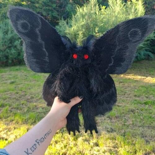 23cm Gothic Mothman Plushie cosplay prop Plush Toy Stuffed Toy Keychain Bagpack Phone Pendant Accessories