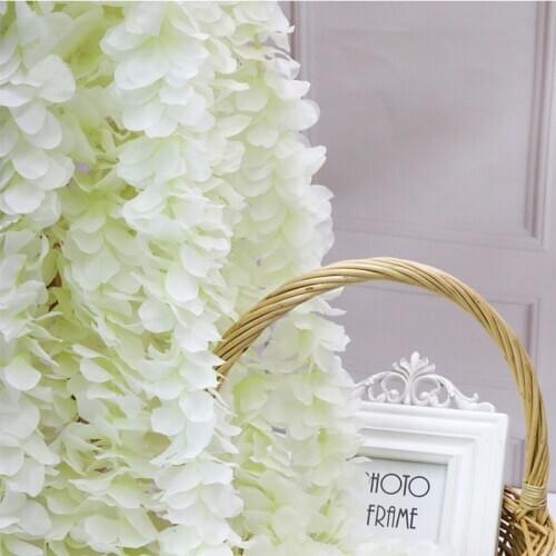 110Cm long artificial Wisteria Rattan Silk Hydrangea Rattan DIY Wedding Arch Birthday Party Decorative False Flower