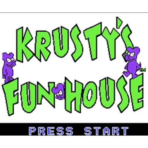 Krustys Fun House 60 Pins English Version Game Cartridge for 8 Bit 60pin Game Console