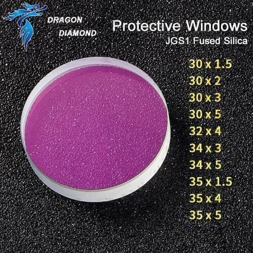 1pcs Diameter 30 32 34 35 JGS1 Quartz Lens Protective Windows for High Energy Fiber Laser Machine 1064nm Protection mirror