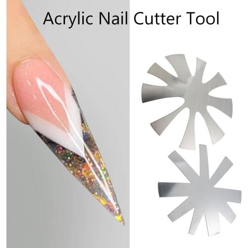 French Smile Cut V Line Nail Art Tool Manicure Template Edge Stencil Trimmer Easy to Clean Nail Care Stamping Plate Molds