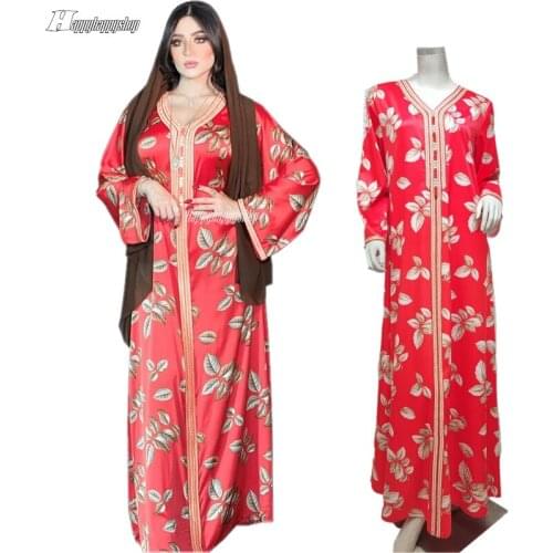 Islamic Clothing Women Maxi Dresses Dubai Abaya Kaftan Turkish Muslim Flower Jalabiya Loose Plus Size Robe Ramadan Eid Gown