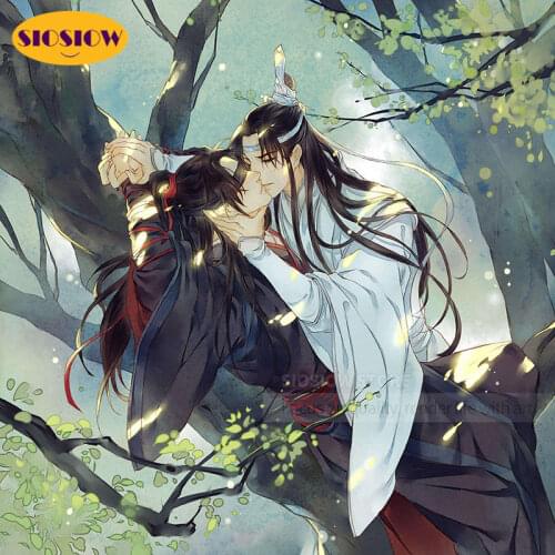 SIOSIOW 5d Diy Diamond Painting Full Round Mo Dao Zu Shi Wei Wuxian Lan Wangji Figure Diamond Mosaic Embroidery Cross Stitch Set