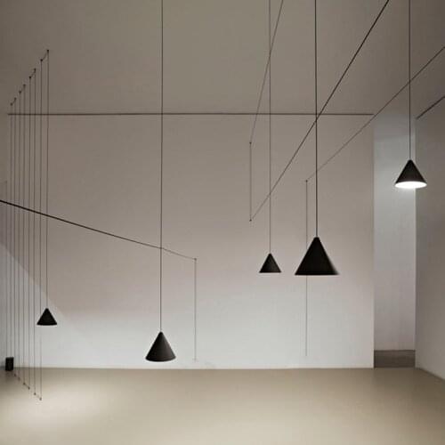 Multiple Lines Pendant Lights DIY Hanging Lamp Cone Shape Lighting Bedroom Decor Light Fixtures Nordic Kitchen Room Lights