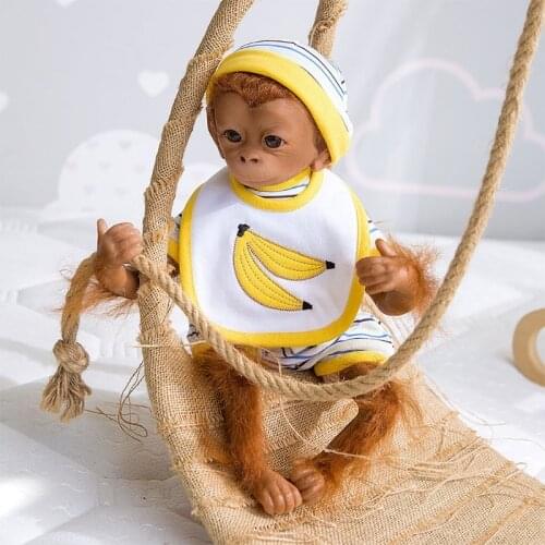 48cm Monkey Doll Reborn Lifelike Soft Silicone Vinyl Realistic Looking Cute Baby Dolls Toddler