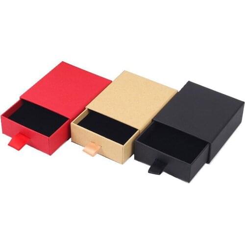 Luxury Elegant 8*7*3cm Drawer Box With Spong For Jewelery Display Earring Necklace Packaging Drawer Box With Ribbon LX8103