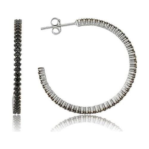 Genuine 925 Sterling Silver Cubic Zirconia Hoop Earrings Quality products, Flamboyant Designs Hundreds Of kinds of earrings