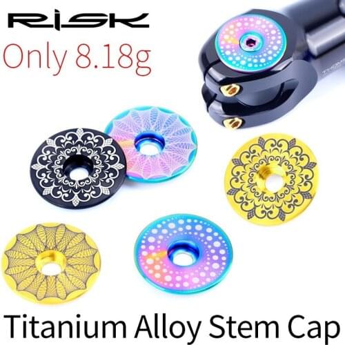 RISK Bicycle Stem Top Cap Headset Cover Titanium Alloy Bolt Road MTB Bike 28.6mm 1 1/8" Front Fork Head Tube Superlight Ti Screw