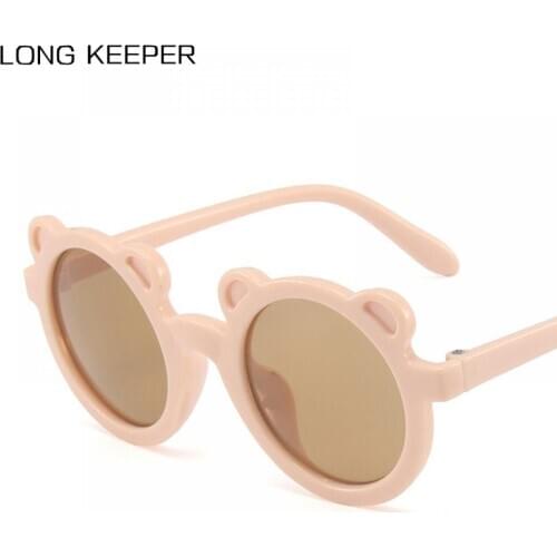 New Cartoon Lovely Kids Sunglasses Bear Shape Frame Girls Children Sun Glasses Vintage Round Baby Boys Eyewear Gafas De Sol