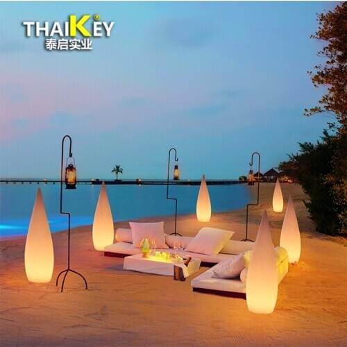 LED Remote Control Outdoor Floor Lamp Hotel Garden Decor Lights Portable Water Drop Landscape Lighting Waterproof Modeling Light