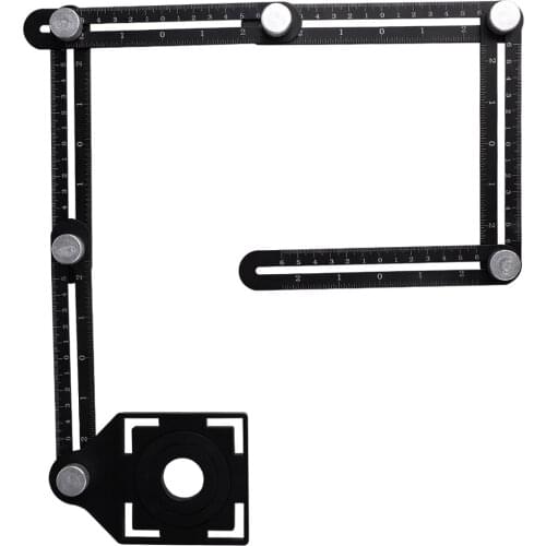 Angle Measuring Ruler Universal With Hole Locator 6 Folding Wood Corner Positioning Aluminum Alloy Tile Hole Locator