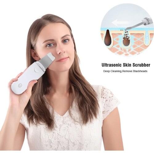 Ultrasonic Deep Face Cleaning Skin Scrubber Machine Remove Pore Blackhead Remover EMS Facial Lift Massager Face Spatula Beauty