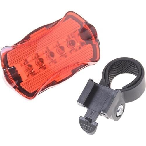 Waterproof Bike Bicycle 5 LED Rear Tail Light Lamp Bulb Red Back Cycling Safety Warning Flashing Lights Reflector Accessories