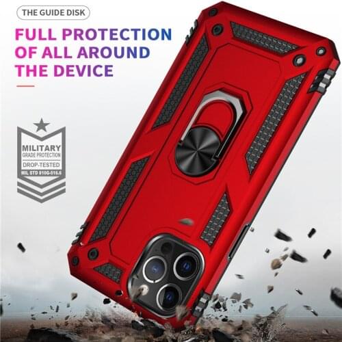 Military Ring Buckle Stand Phone Case For iphone 12 Pro MAX Mini 5S 11 XS Max XR X 6 6S 7 8 Plus SE 2020 Magnetic Car Ring Cover
