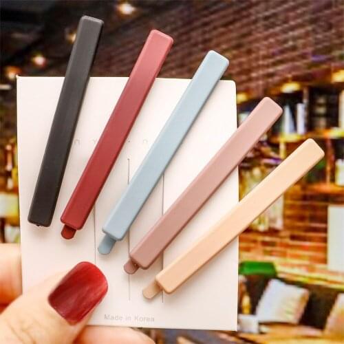 1pcs Korea Macaron Color Hair Clips Acrylic Barrettes Geometric Hollow Matte Hair Clips For Girls Women Hair Accessories