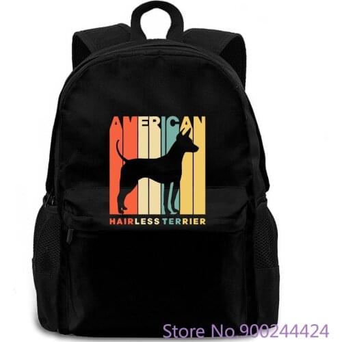 Vintage Style American Hairless Terrier Silhouette Design Novelty Female Hot Brand backpack