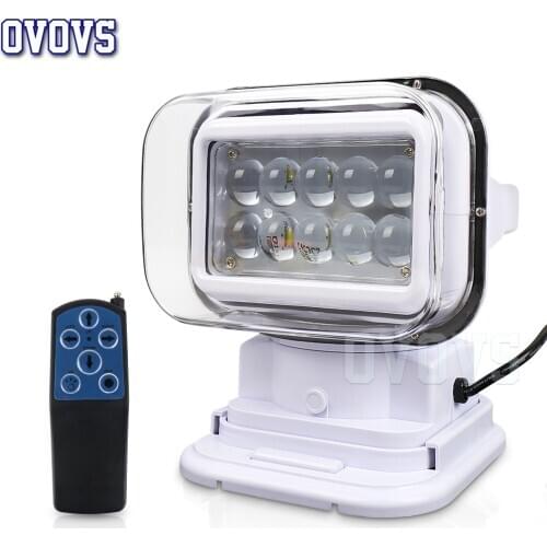 12/24v 50w 360 degree Rotate Spotlight Marine Led searchlight for Off road truck 4x4 boats